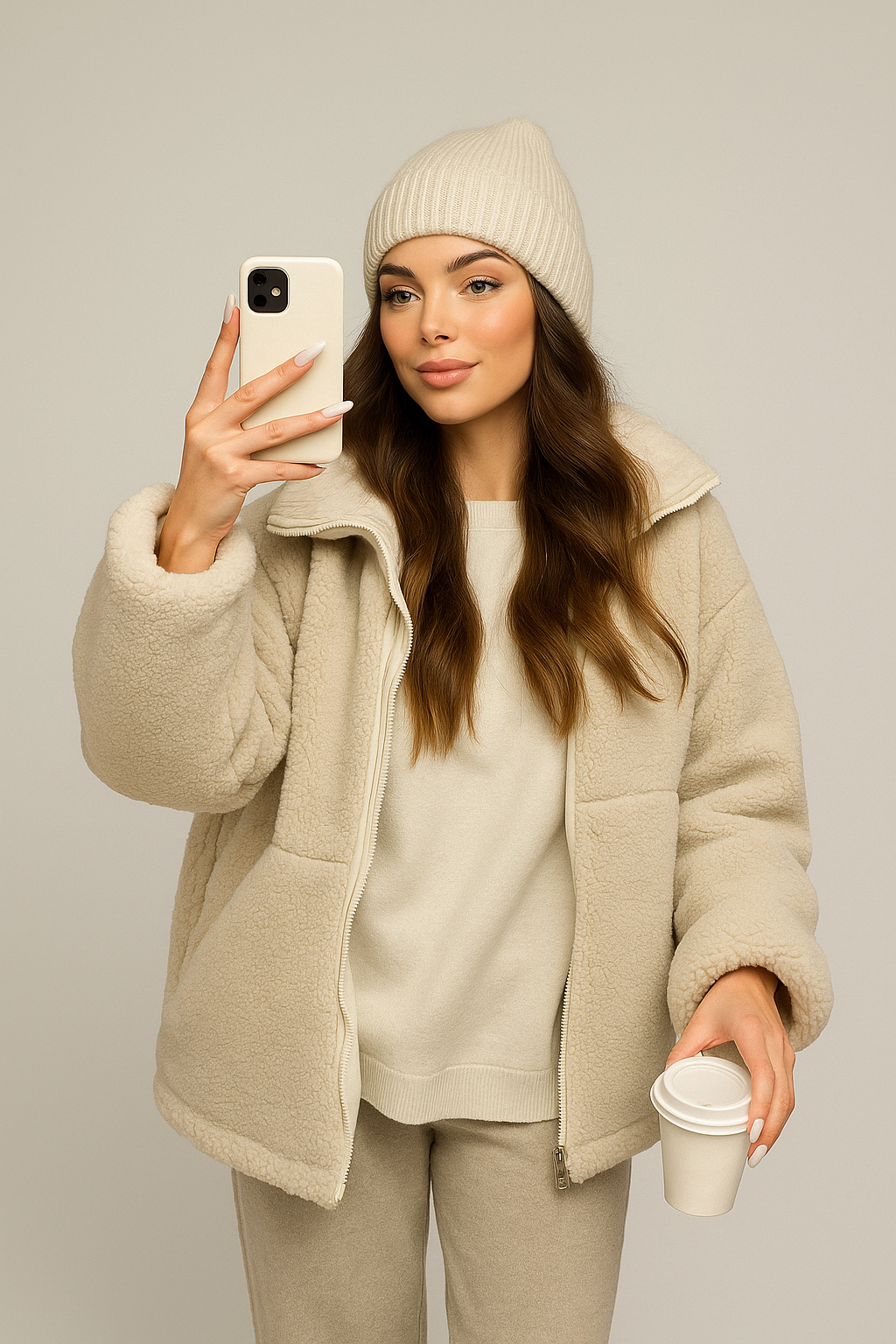 Damenjacke Flauschig Oversized