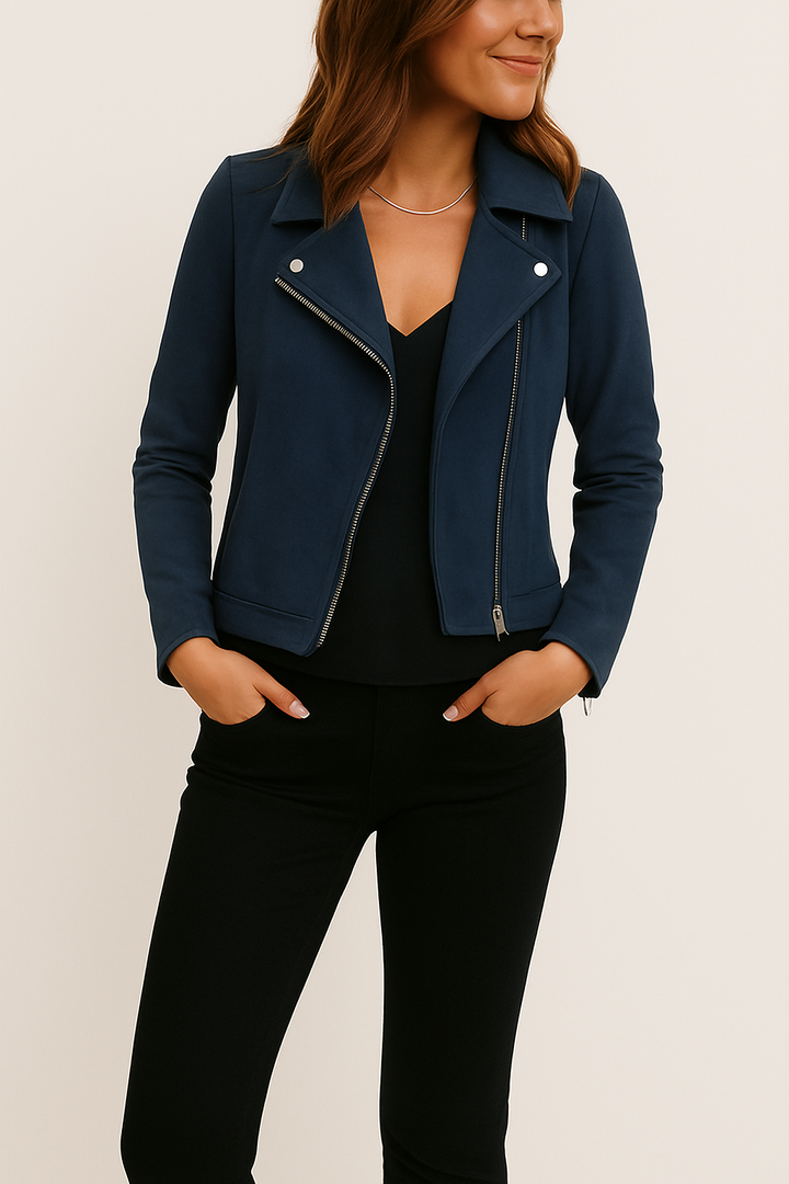 Damenjacke Biker Wildlederimitat