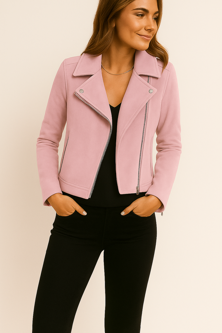 Damenjacke Biker Wildlederimitat