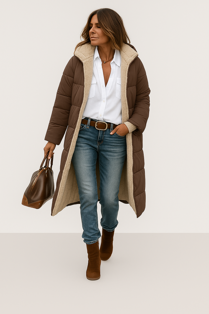 Damen Winter Mantel Fleece