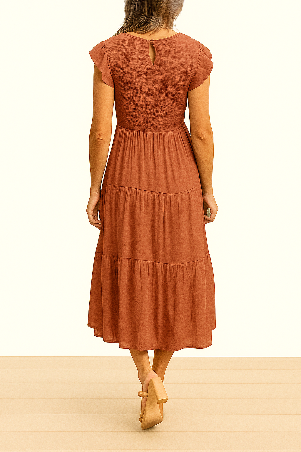 Damen Midikleid Polyester